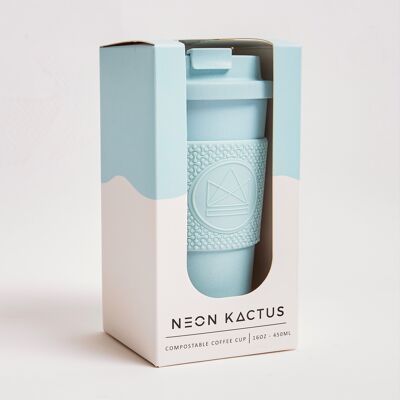 Neon Kactus kompostierbare wiederverwendbare Kaffeetasse - Sea Breeze 16oz