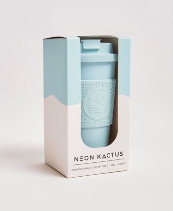 Tasse à Café Réutilisable Compostable Neon Kactus - Sea Breeze 16oz 1