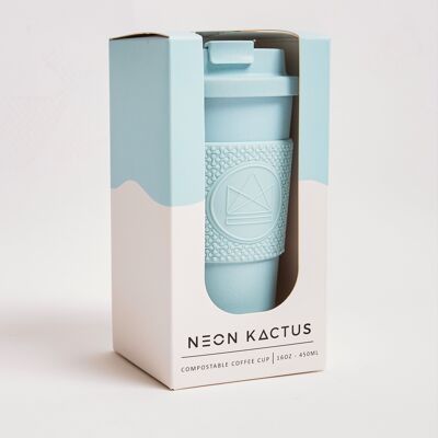 Neon Kactus Compostable Reusable Coffee Cup - Sea Breeze 16oz