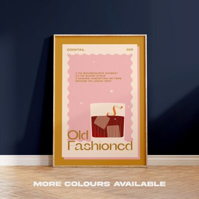 Old Fashioned Print - A3 - Burgundy