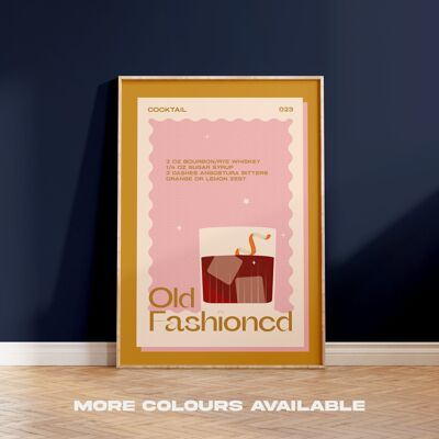 Old Fashioned Print - A0 - Navy