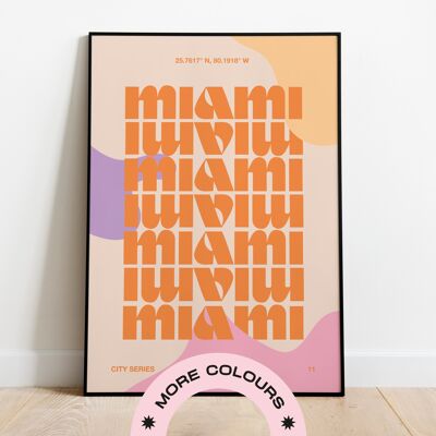 Miami Print - A3 - Lilac | Black