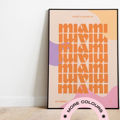 Miami Print - A2 - Orange | Lilac | Pink | Yellow