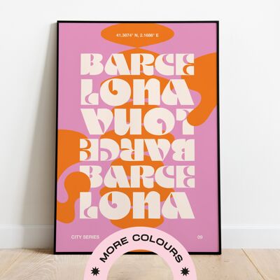Barcelona Print - A4 - Orange | Pink | Lilac