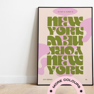 New York Print - A4 - Green | Beige