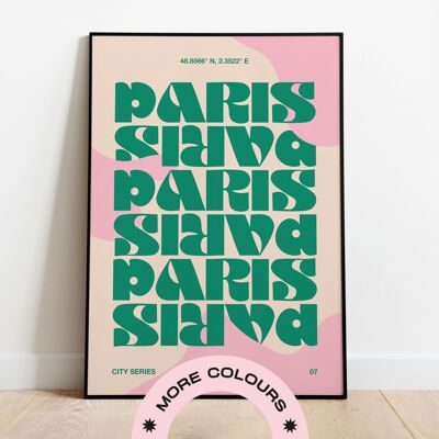 Paris Print - A4 - Red | Pink