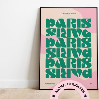 Paris Print - A0 - Green | Blue