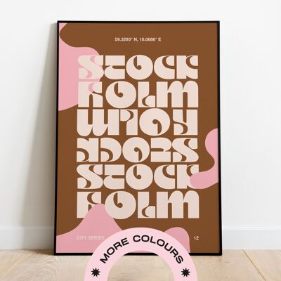 Stockholm Print - A4 - Cream | Brown | Pink