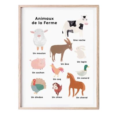 Poster di animali della fattoria A3