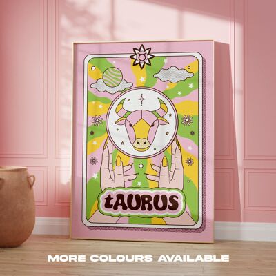 Taurus Print - A5 - Lilac | Green | Orange