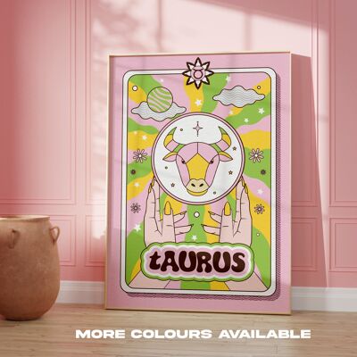 Taurus Print - A4 - Lilac | Green | Orange