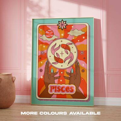 Pisces Print - A5 - Lilac | Green | Orange