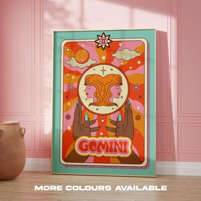 Gemini Print - A2 - Pink | Red