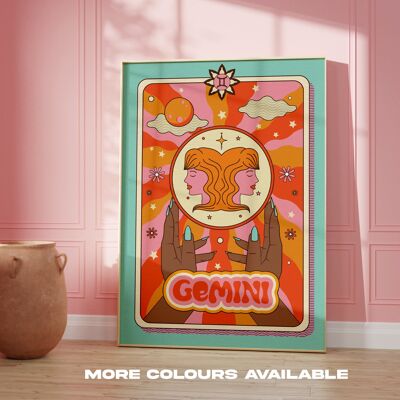 Gemini Print - A2 - Pink | Red | Blue