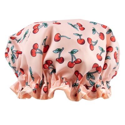 Gorro de ducha con estampado de cerezas