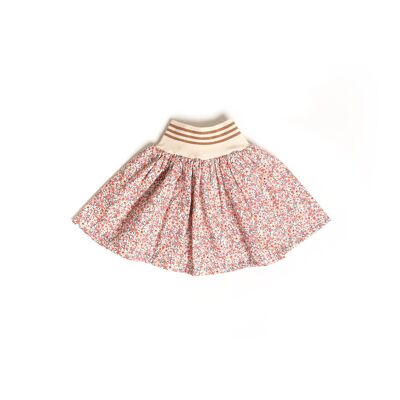 Flared children's skirt with a waistband and a floaral design - Sunset