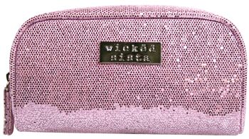 Sac Glitter Small Round Top Pink Cosmetic Bag Pouch
