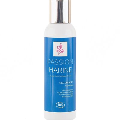 Regenerating shower gel with marine active ingredients, geranium essential oil & rosewood fragrance - 125mL
