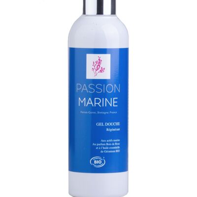 Gel douche Régénérant aux actifs marins, à l'huile essentielle de géranium & au parfum bois de rose - 250mL