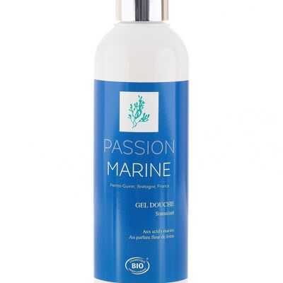 Gel de ducha estimulante (sin sulfatos) con activos marinos y fragancia Flor de Loto 250mL