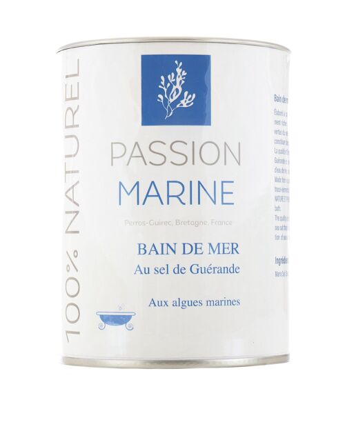 Bain de mer au Sel de Guérande aux algues marines - Boite de 800 g