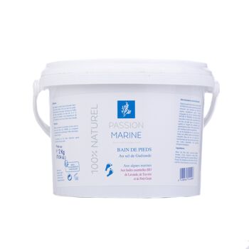 Bain de pieds au sel de Guérande aux algues marines et aux huiles essentielles de Petit grain, de lavande et de Tea tree - Seau 2kg