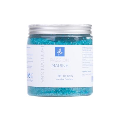 Sal de baño azul con sal de Guérande