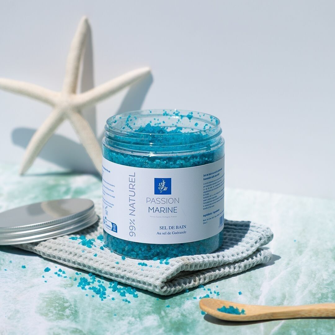Blue bath salt with Guérande salt