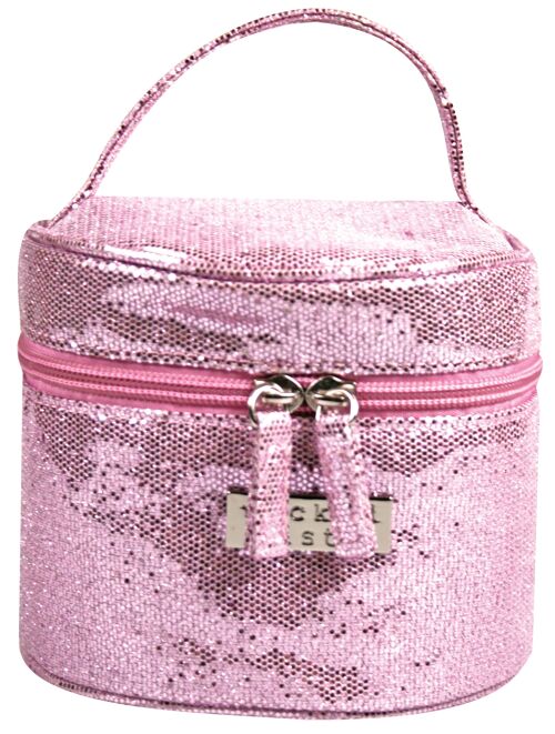Bag Glitter Small Round Case Pink Kosmetiktasche Tasche