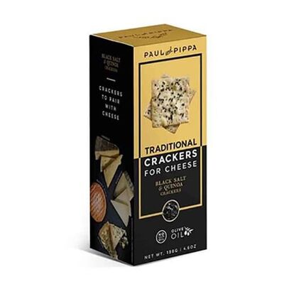 Artisan Crackers Black Salt & Quinoa, Paul & Pippa