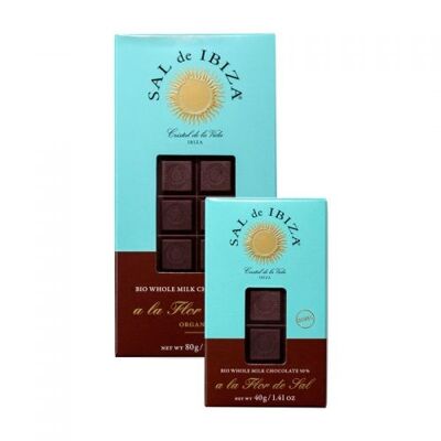 Milk chocolate and Flor de Sel, Salt of Ibiza