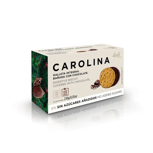 Galleta Integral bañada con chocolate, Carolina Honest