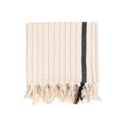 Handwoven Turkish Towel Walter I Ecru/Black