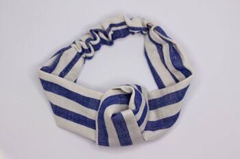 Bandeau fait main Ole Knot |Bleu/Ecru 3