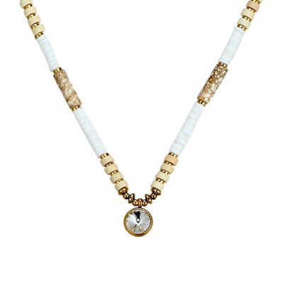 Uttara necklace in beige gold steel