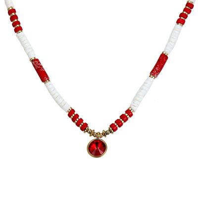 Uttara necklace in red gold steel