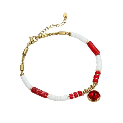 Bracelet Uttara en acier doré rouge