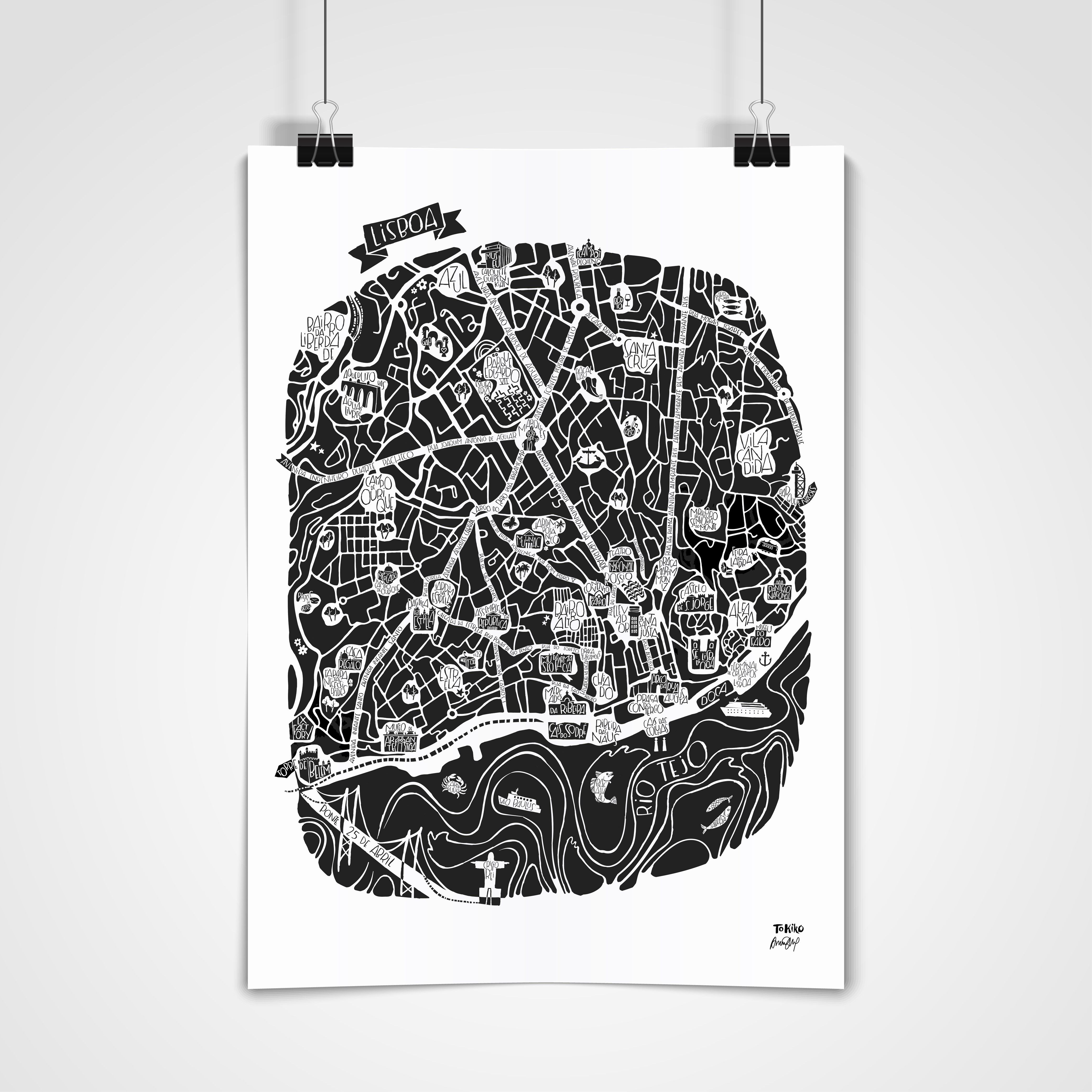 POSTER city map - LISBON - city map