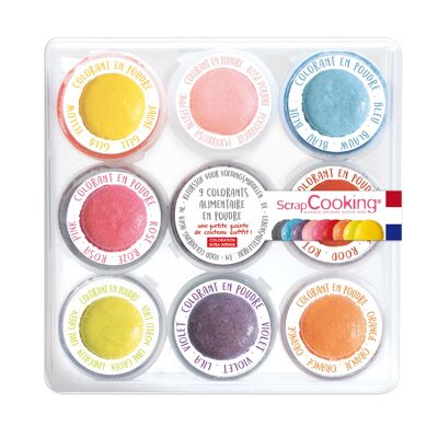 9 mini colori artificiali in polvere