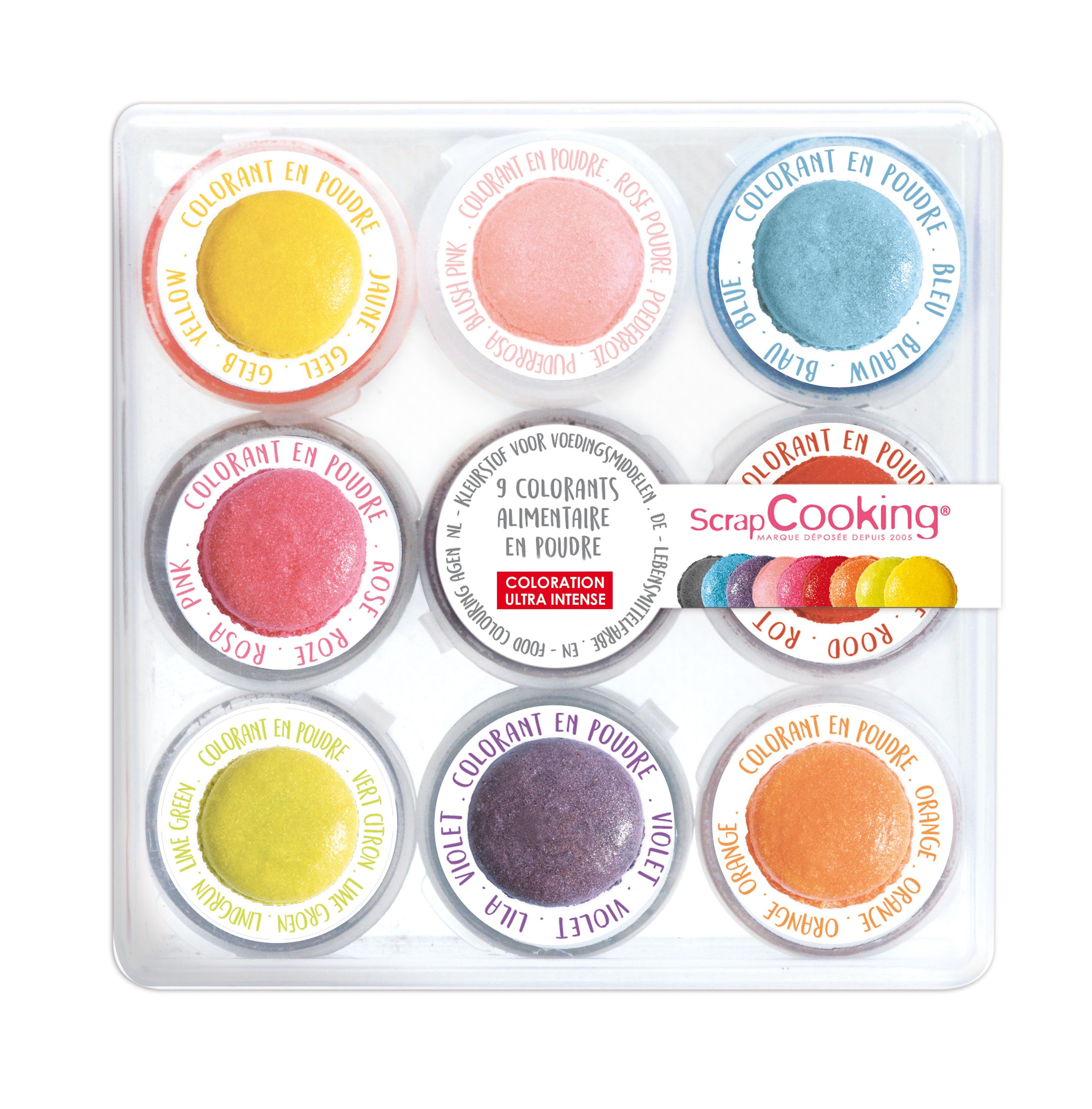 9 mini colori artificiali in polvere