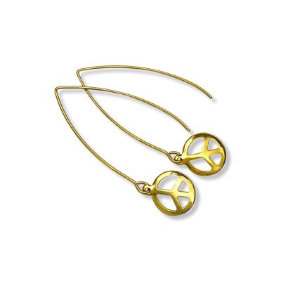 Inner Peace Wishbone Earrings - Gold