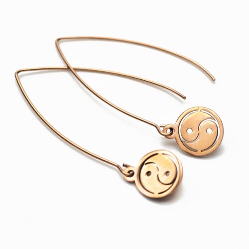 Inner Peace Wishbone Earrings - Rose Gold
