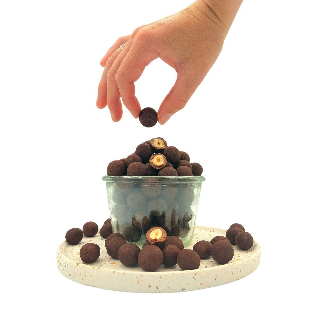 Noisettes caramélisées enrobées chocolat lait &amp; Gianduja Vrac 3kg
