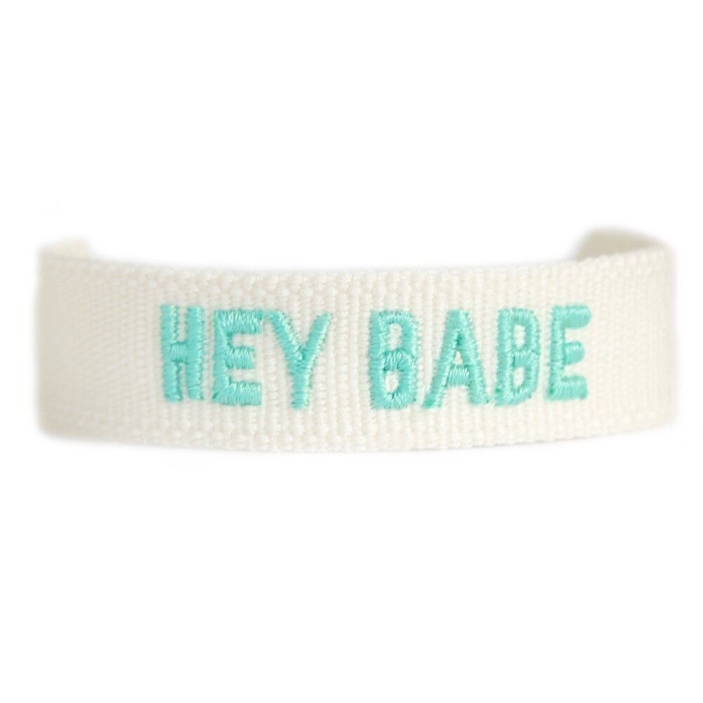 Pulsera tejida hey babe turquesa
