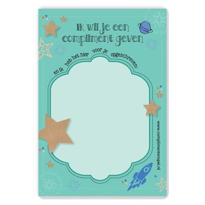 Compliments Notepad that says "I want to compliment you and I wrote it here for you"