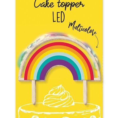 Decoración para tarta con led arcoíris (incluye 0,08 € sin IVA para eco-participación)