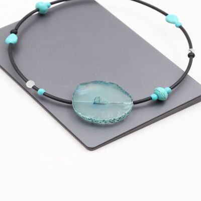 Necklace with Agate and Turquoise