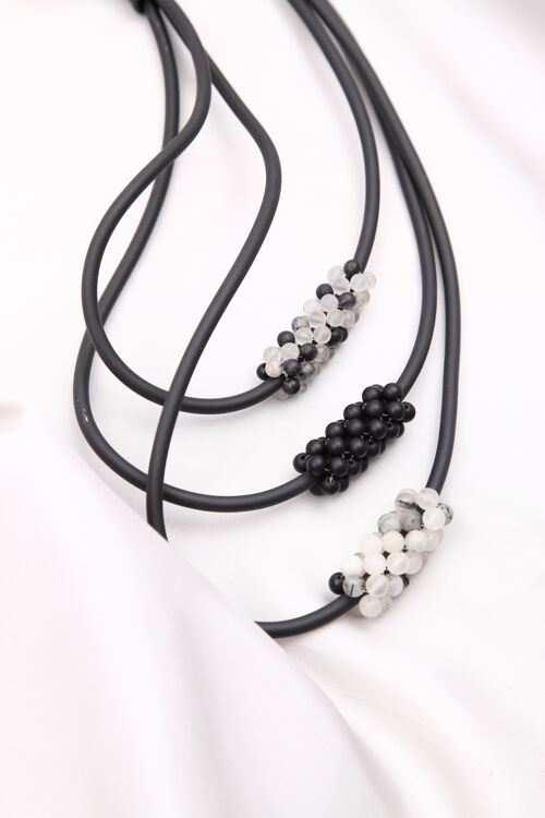 Necklace with Black White Onyx
