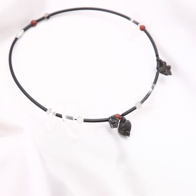 Collier avec Onyx et Quartz