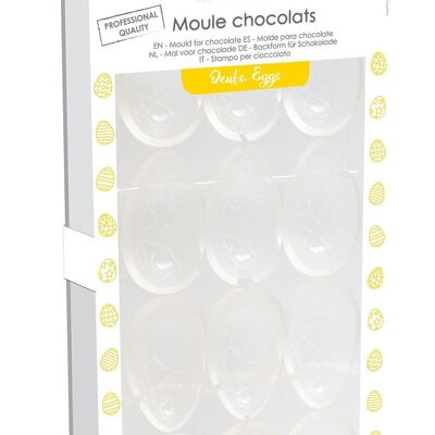 Moule rigide chocolat "œufs"